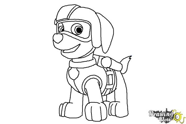 How to draw zuma paw patrol