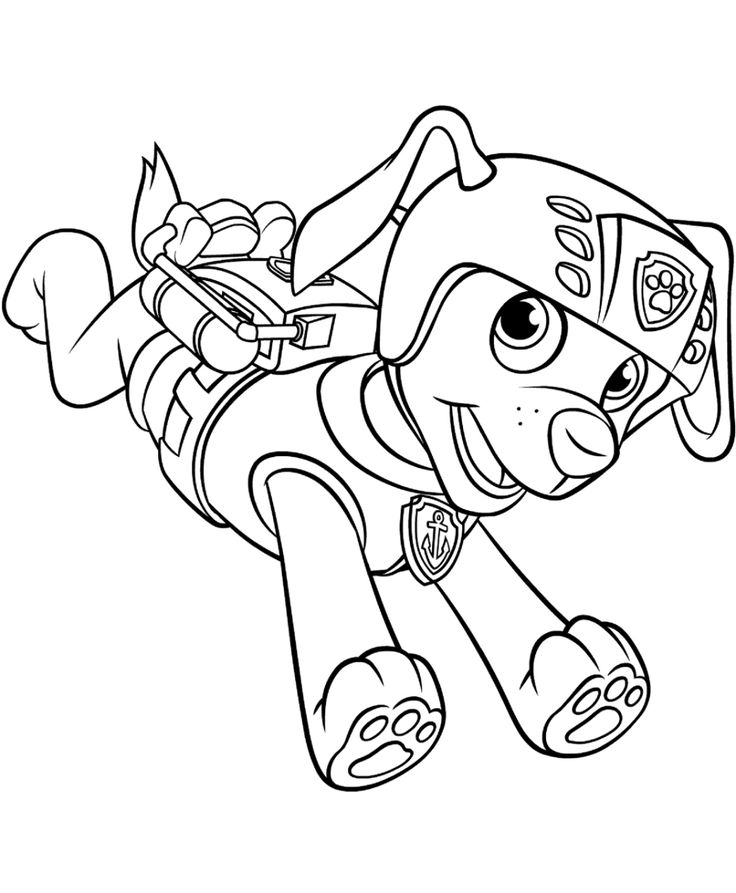 Paw patrol zuma running coloring page zuma paw patrol paw patrol coloring pages