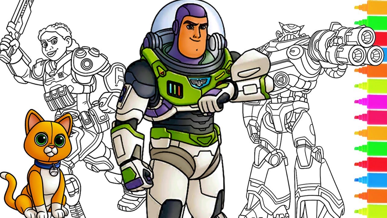 Coloring buzz lightyear zurg sox disney pixar lightyear coloring book