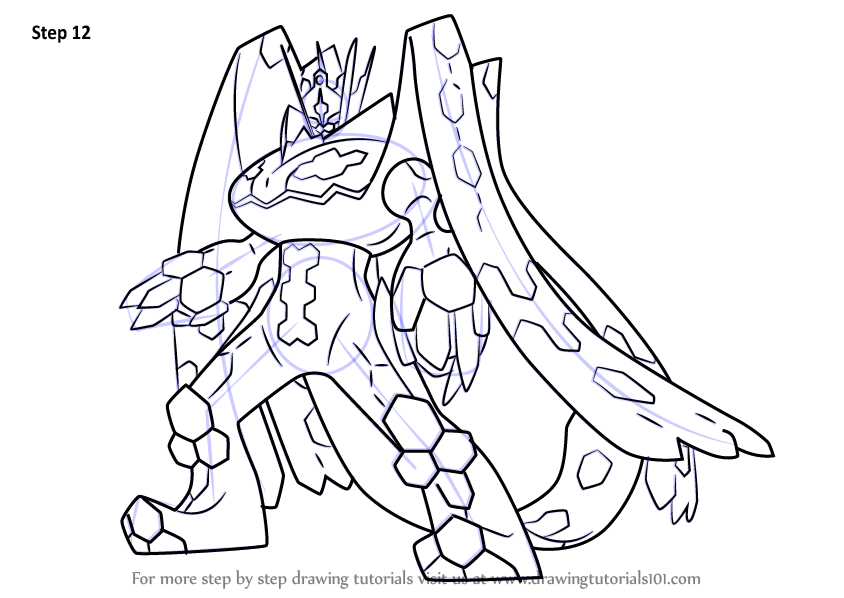 How to draw zygarde plete forme from pokemon sun and moon pokãmon sun and moon step by step