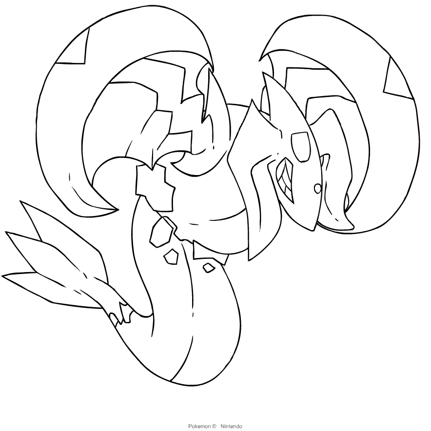 Zygarde from the sixth generation of the pokãmon coloring page