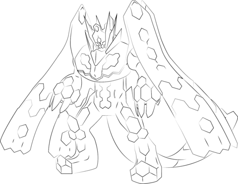 Zygarde in percent form coloring page free printable coloring pages