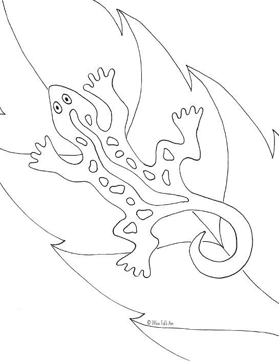 Leapin lizard coloring page â wee folk art