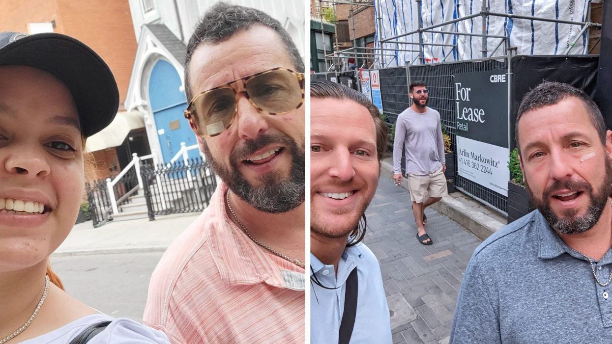 adam Sandler Was Spotted In Toronto Wearing His Signature Look Posing With Fans Narcity