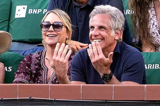 ben Stiller Christine Taylor Beam At Tennis Match In 1st Public Pics – Hollywood Life