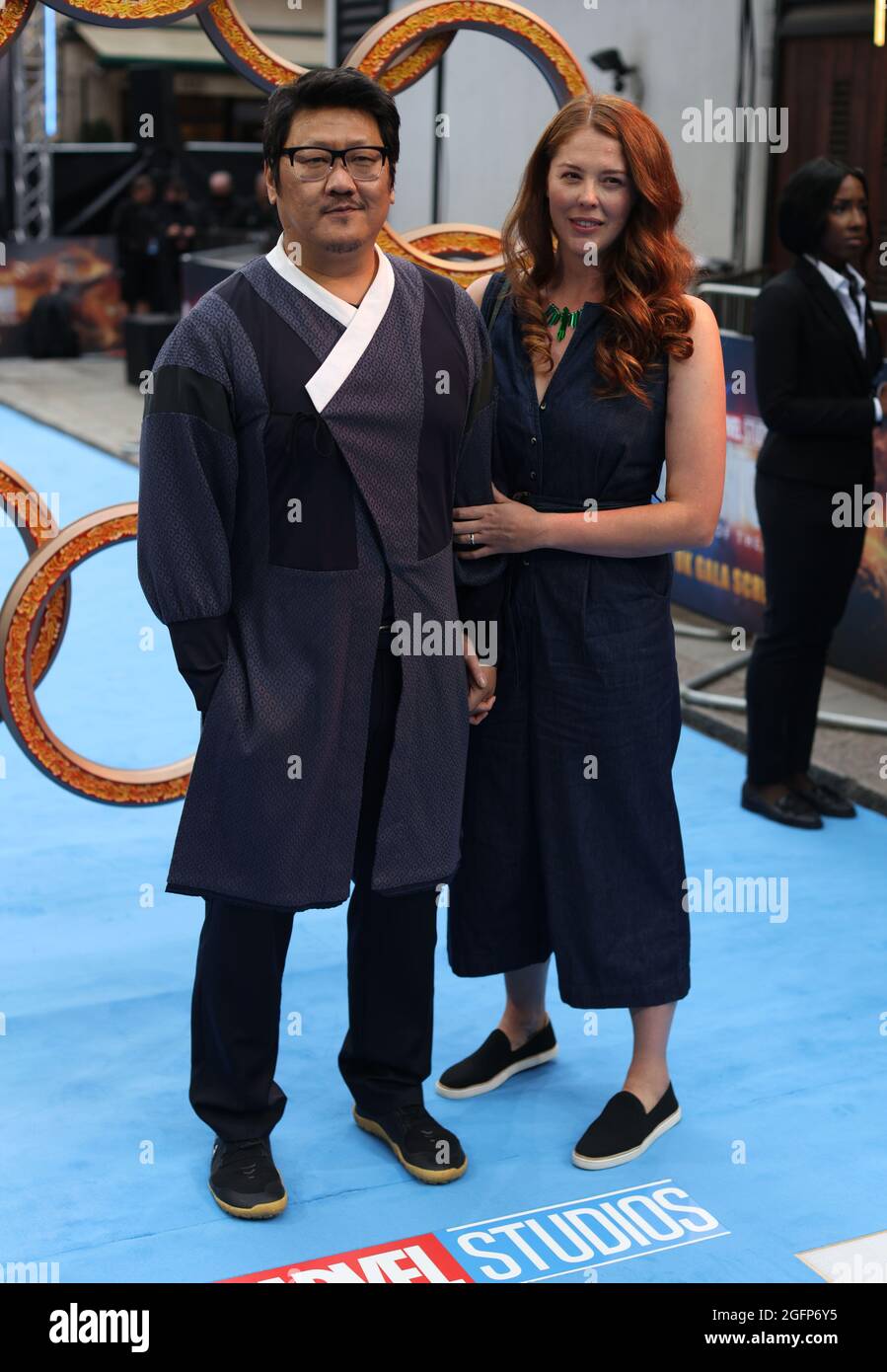 benedict Wong And Guest Arriving For The Uk Premiere Of Marvel Studios Shangchi At Curzon Mayfair Central London Picture Date Thursday August 26 2021 Stock Photo Alamy