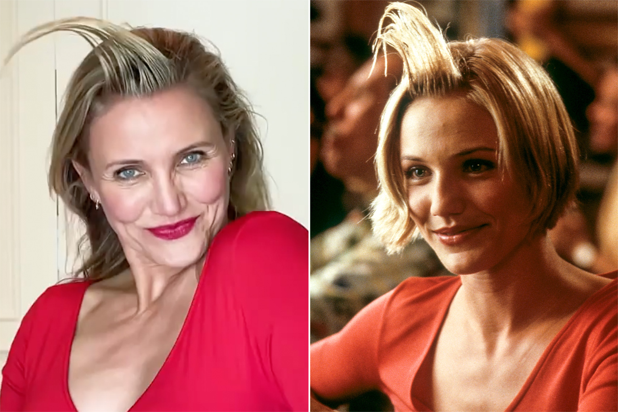 cameron Diaz Recreates Theres Something About Mary Hair Gel Moment On Instagram Ewcom