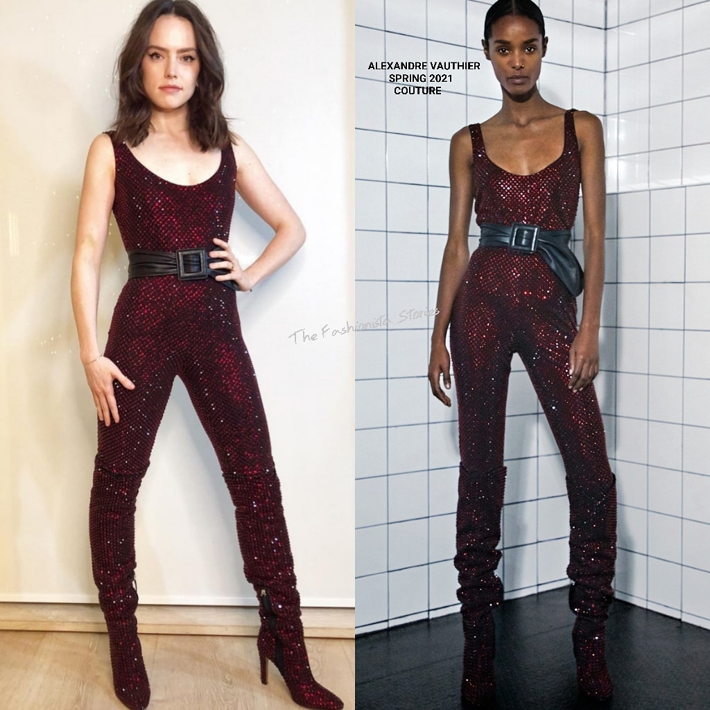 instagram Style Daisy Ridley In Alexandre Vauthier Couture On Jimmy Kimmel Live