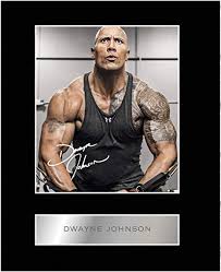 amazoncom Iconic Pics Dwayne Johnson Signed Mounted Photo Display  Sports Outdoors