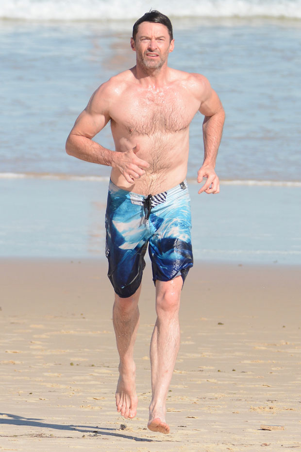 hugh Jackman Looks Buff Going For Shirtless Swim In The Hamptons – Hollywood Life