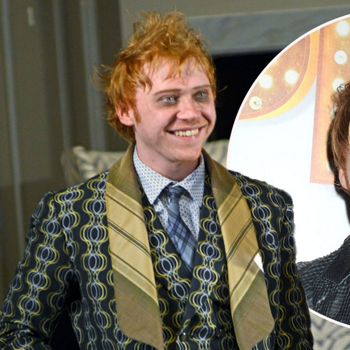 look At Him Now Rupert Grint Sports Messy Hair And Dark Makeup At Opening Night Of Broadway Play Mirror Online