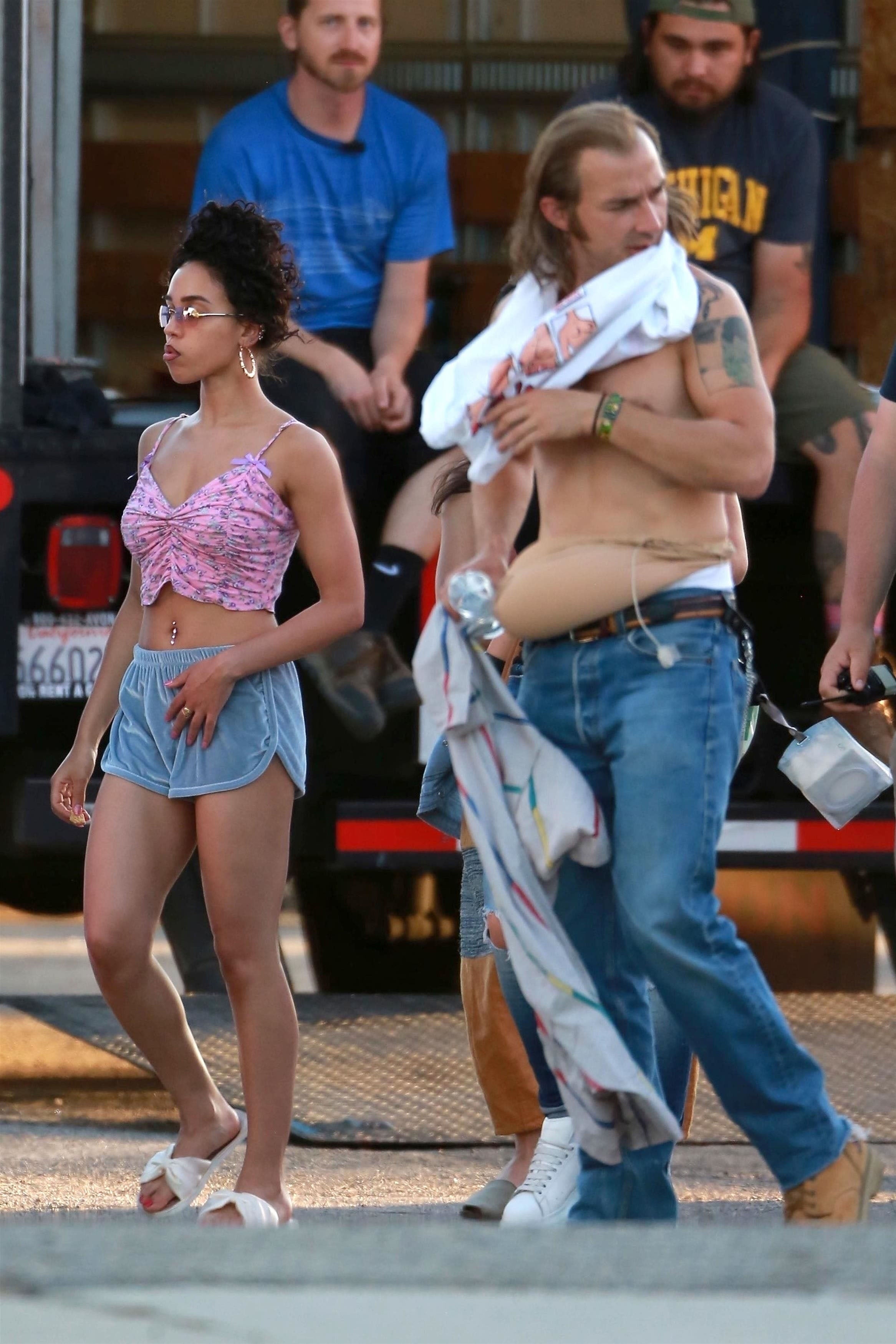 shia Labeouf Sports Fake Belly While Shooting Scenes With Fka Twigs Pic  Entertainment Tonight