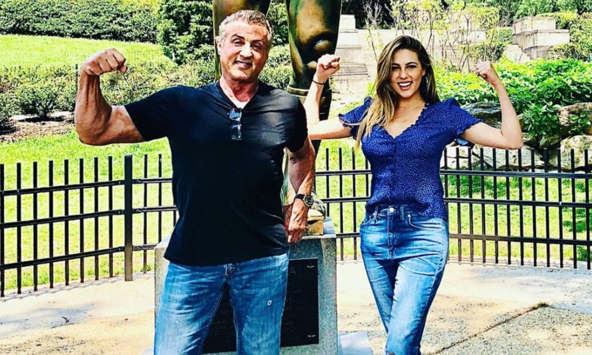 sylvester Stallone And Daughter Sophia Visit Famous Rocky Statue