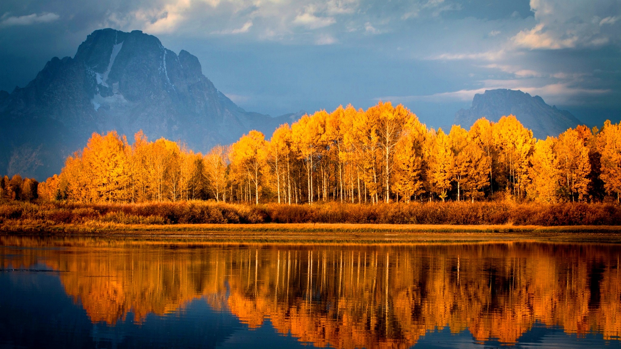 Autumn Lake Trees Mountains Wallpapers - 2048x1152 - 1082946