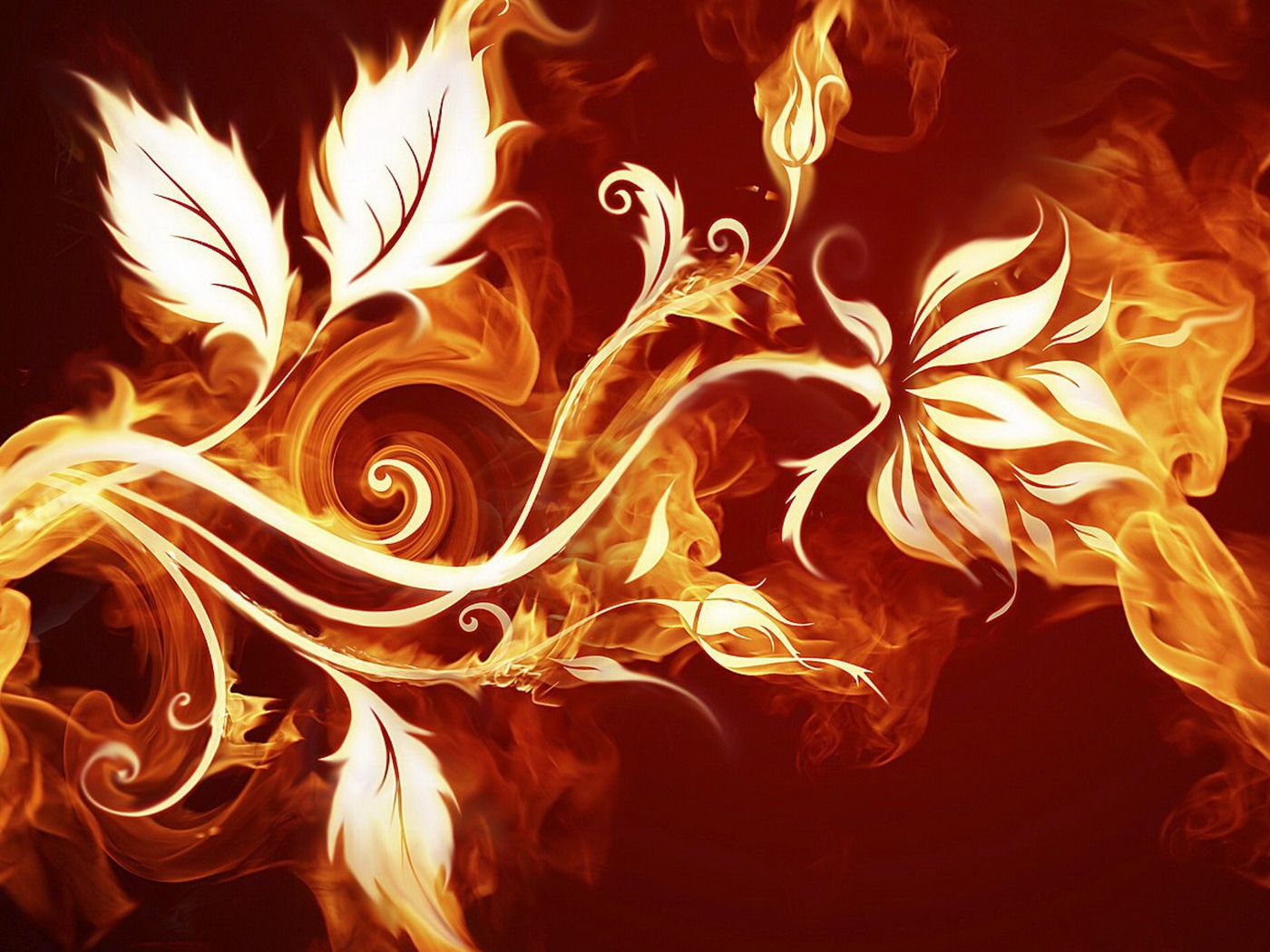 Flaming Flower Wallpapers - 1400x1050 - 340260