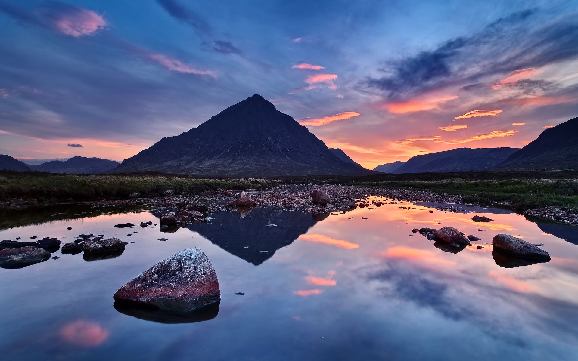 Scotland Sunset And Mountains Rivers Wallpapers - 1920x1200 - 1158572